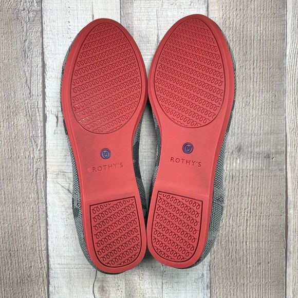 Rothy's The Flat Camo Women's Slip On Ballet Flat Shoes Red Sole Gray Size 6.5 - Picture 11 of 12